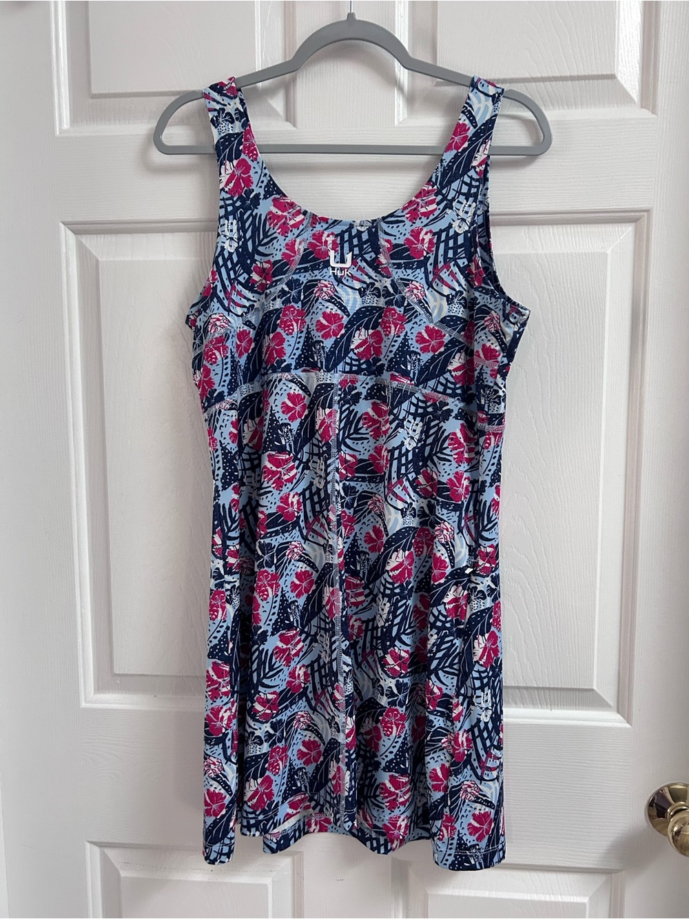Huk Navy, Light Blue and Pink Floral Tank Dress - Picture 2 of 7